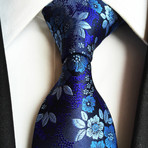 Handmade Silk Tie // Navy + Blue Floral