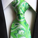 Handmade Tie // Green Paisley