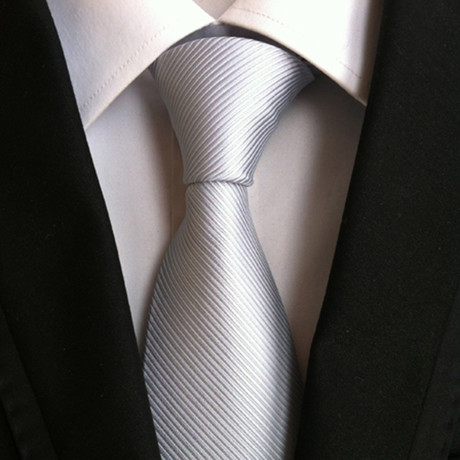 Handmade Silk Tie // White Stripe