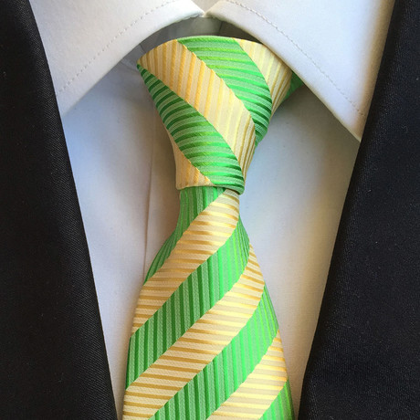 Handmade Tie // Lime Lemon Stripe