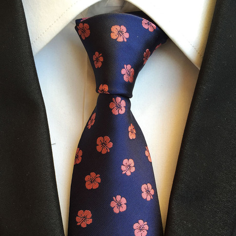 Handmade Tie // Navy Blue Floral