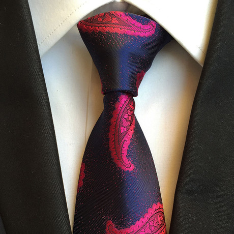Handmade Tie // Navy + Blue Pink Paisley