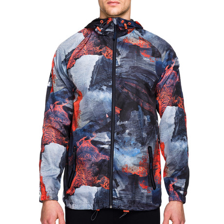 Volcanic Windbreaker // Red + Black + Blue (XS)