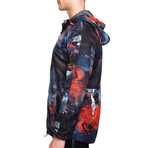 Volcanic Windbreaker // Red + Black + Blue (XS)