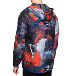 Volcanic Windbreaker // Red + Black + Blue (XS)