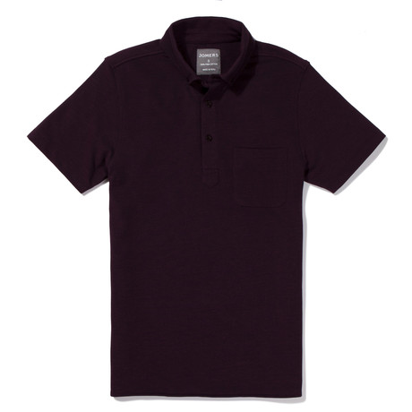 Decatur Short-Sleeve Oxford Polo // Burgundy (XS)