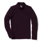 Merritt Long-Sleeve Oxford Polo // Burgundy (M)
