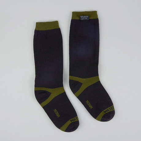 Trekking Waterproof Socks // Olive Green Stripe (S)