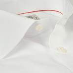 Contemporary Herringbone Button-Up // White (US: 16.5R)