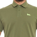 Marvin Bicolor Collar Polo // Army (M)
