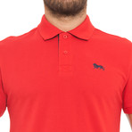 Marvin Bicolor Collar Polo // Red (M)