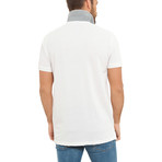 Marvin Bicolor Collar Polo // White (XL)