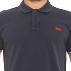 Mike Acid Wash Polo // Dark Blue (S)