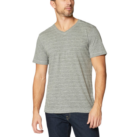 Hal S/S Mock Twist Colorblock V-Neck // Heather Gray (S)