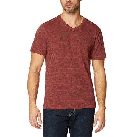 Hal S/S Mock Twist Colorblock V-Neck // Tandori Spice (S)