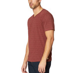 Hal S/S Mock Twist Colorblock V-Neck // Tandori Spice (2XL)