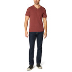 Hal S/S Mock Twist Colorblock V-Neck // Tandori Spice (2XL)