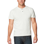 Miki S/S Henley Slub Stripe // Green Tint (M)