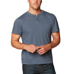Miki S/S Henley Slub Stripe // Ombre Blue (2XL)