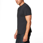 Miki S/S Henley Slub Stripe // Stretch Limo (L)