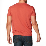 Miki S/S Henley Slub Stripe // Tandori Spice (L)