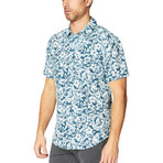 Isla Vista Bloom S/S Cotton + Linen Blend Woven // Indigo Fade (L)