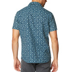 Bougainvillea Vine S/S Cotton + Linen Blend Woven // Indigo Fade (2XL)