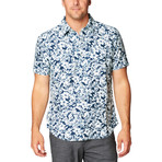Isla Vista Bloom S/S Cotton + Linen Blend Woven // Indigo Rinse (2XL)