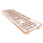 Retro Mechanical Keyboard // White + Gold