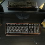 Retro Mechanical Keyboard // Black + Gold