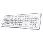 Retro Mechanical Keyboard // White + Silver