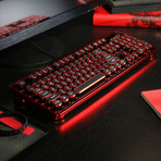 Retro Mechanical Keyboard // Black + Red