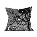 LA // Throw Pillow // Black (18"L x 18"W)