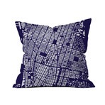 NYC LES // Throw Pillow // Navy (18"L x 18"W)