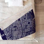 NYC LES // Fleece Throw Blanket // Navy (Medium)