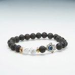 Hamsa Bracelet // Lava + White