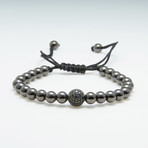 Macrame Solitaire Bracelet // Black Accent