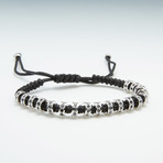 Macrame Stopper Bracelet // Silver