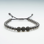 Macrame 3 Solitaire Bracelet // Black