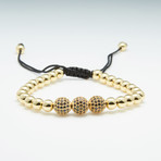 Macrame 3 Solitaire Bracelet // Gold