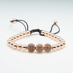 Macrame 3 Solitaire Bracelet // Rose Gold