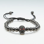 Macrame Skull Bracelet // Black