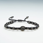 Macrame Bracelet // Black + Black Accent