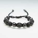 Macrame Beads Bracelet // Black