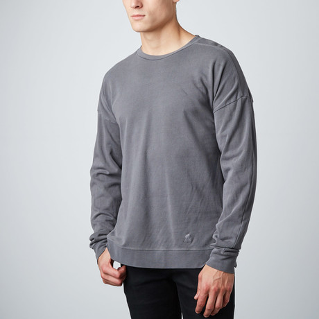 Drop-Shoulder Crewneck Sweater // Charcoal (S)