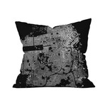 Paris // Throw Pillow // Black (18"L x 18"W)