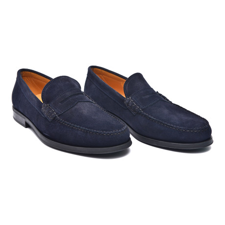 Suede Penny Loafer // Blue (Euro: 37)
