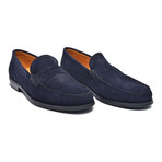 Suede Penny Loafer // Blue (Euro: 46)