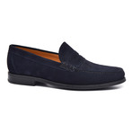 Suede Penny Loafer // Blue (Euro: 42)