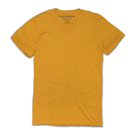 V Neck T-Shirt // Mustard (XS)